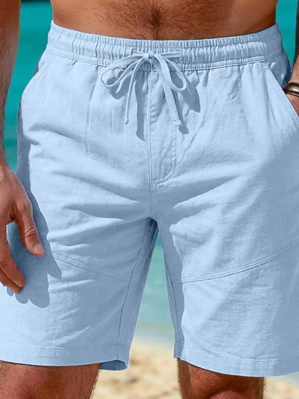 Men's Summer Shorts Swim Baggy Drawstring Elastic Waist